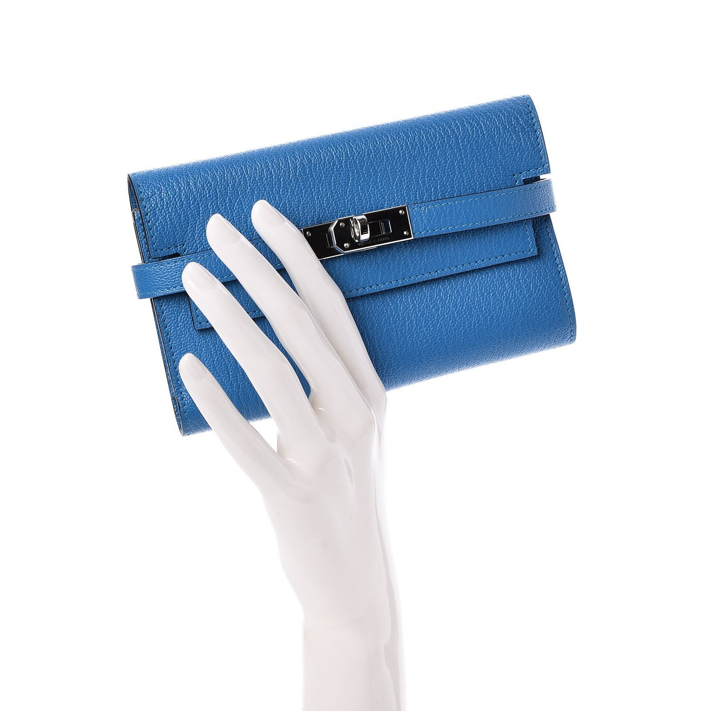 Chevre Mysore Medium Kelly Wallet Bleu Zanzibar