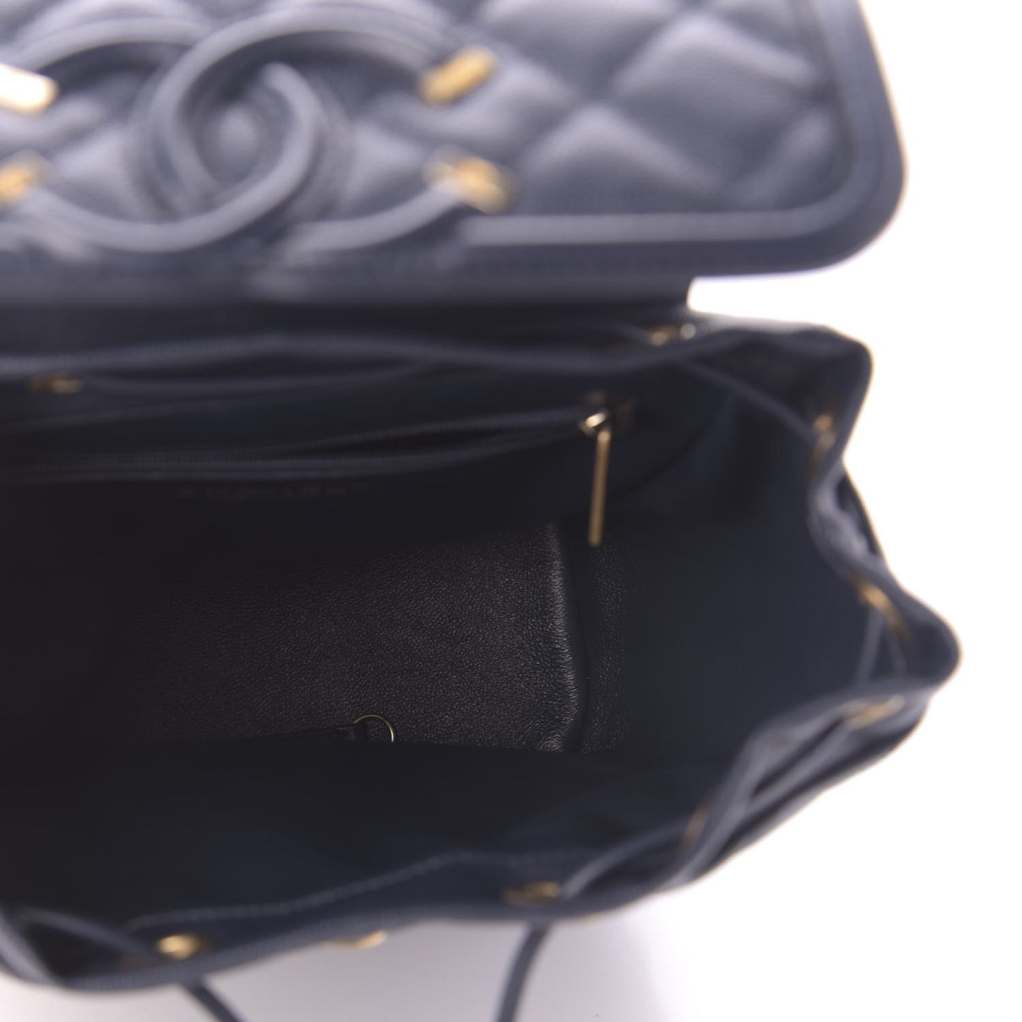 Caviar Quilted Filigree Backpack Navy