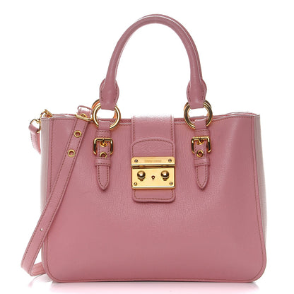Miu Miu Goatskin Madras Shopping Tote Rosa Gemma 1 of 8