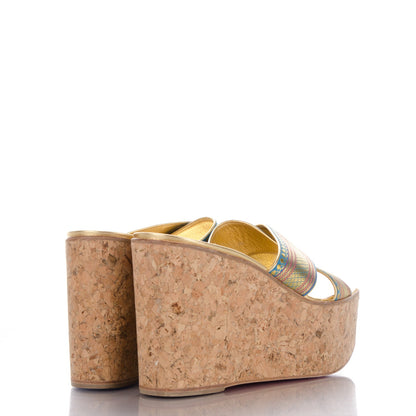 Christian Louboutin Cork Printed Slide Platform 40 4 of 7