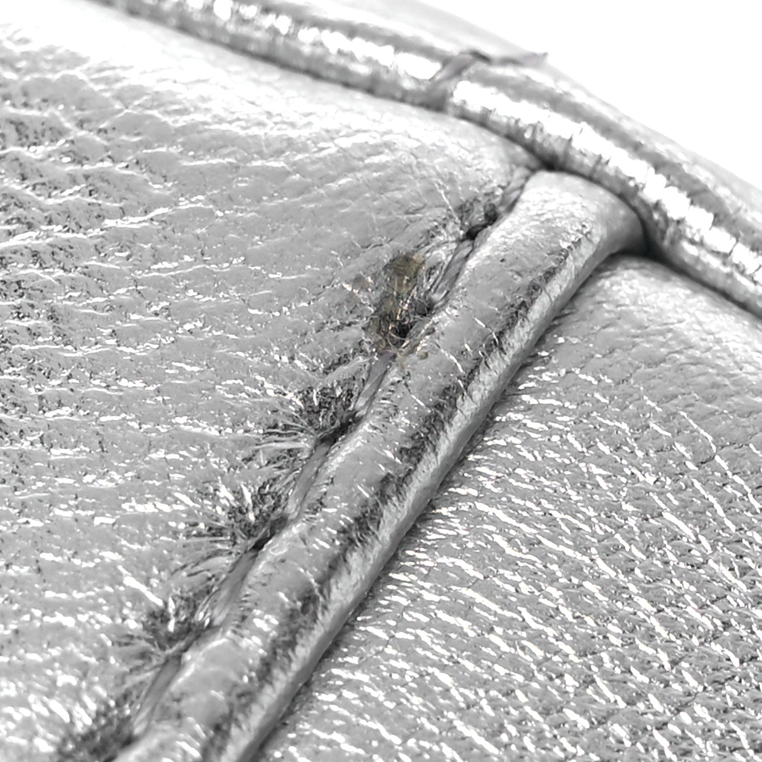 Chanel Metallic Lambskin Quilted Chanel 19 Round Clutch With Chain Silver 11 of 12