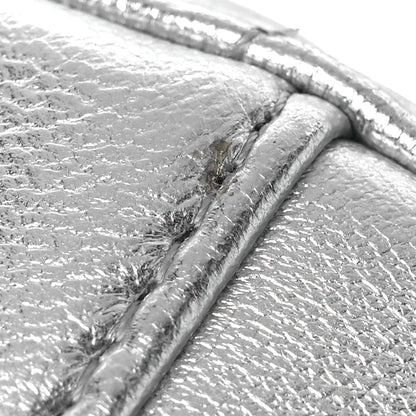 Chanel Metallic Lambskin Quilted Chanel 19 Round Clutch With Chain Silver 11 of 12