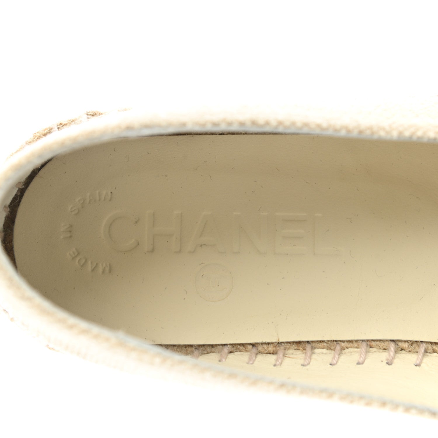 Chanel Toile Sequin CC Espadrilles 37 Beige Black 7 of 9