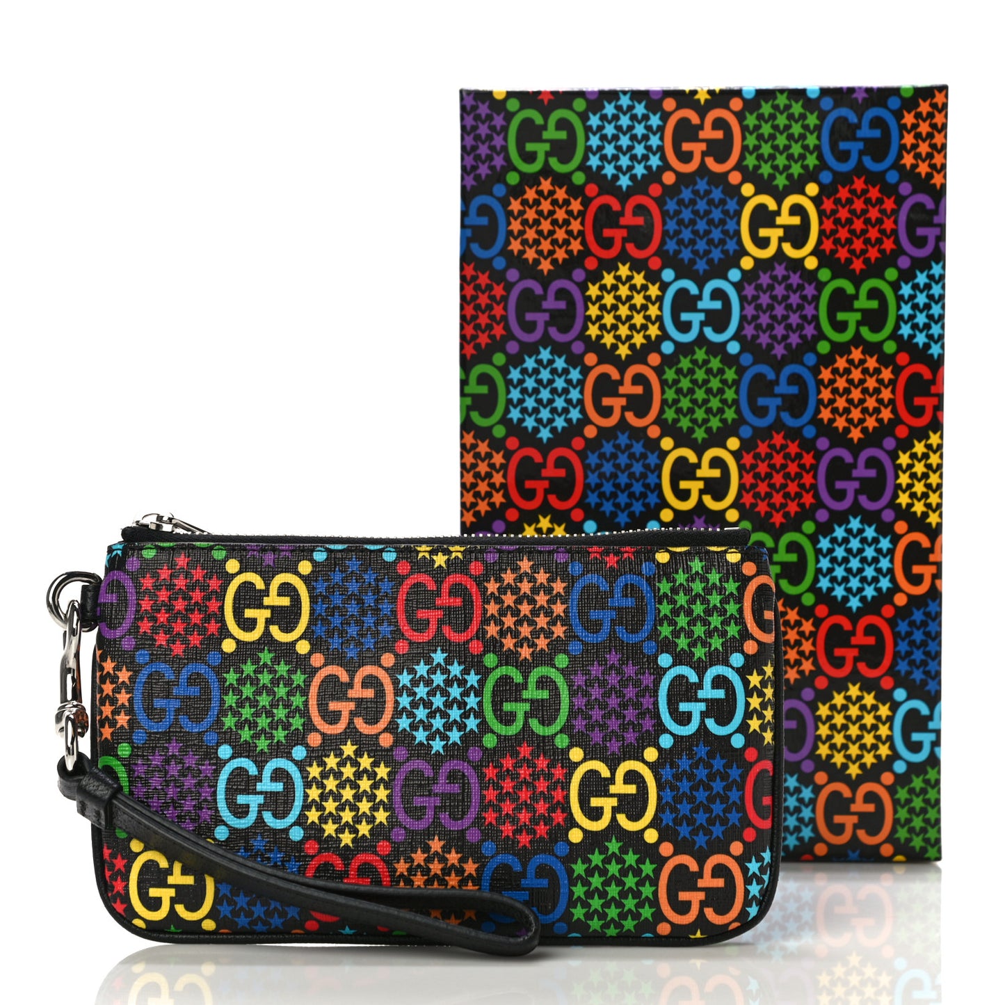 GG Supreme Monogram Psychedelic iPhone Pouch Black