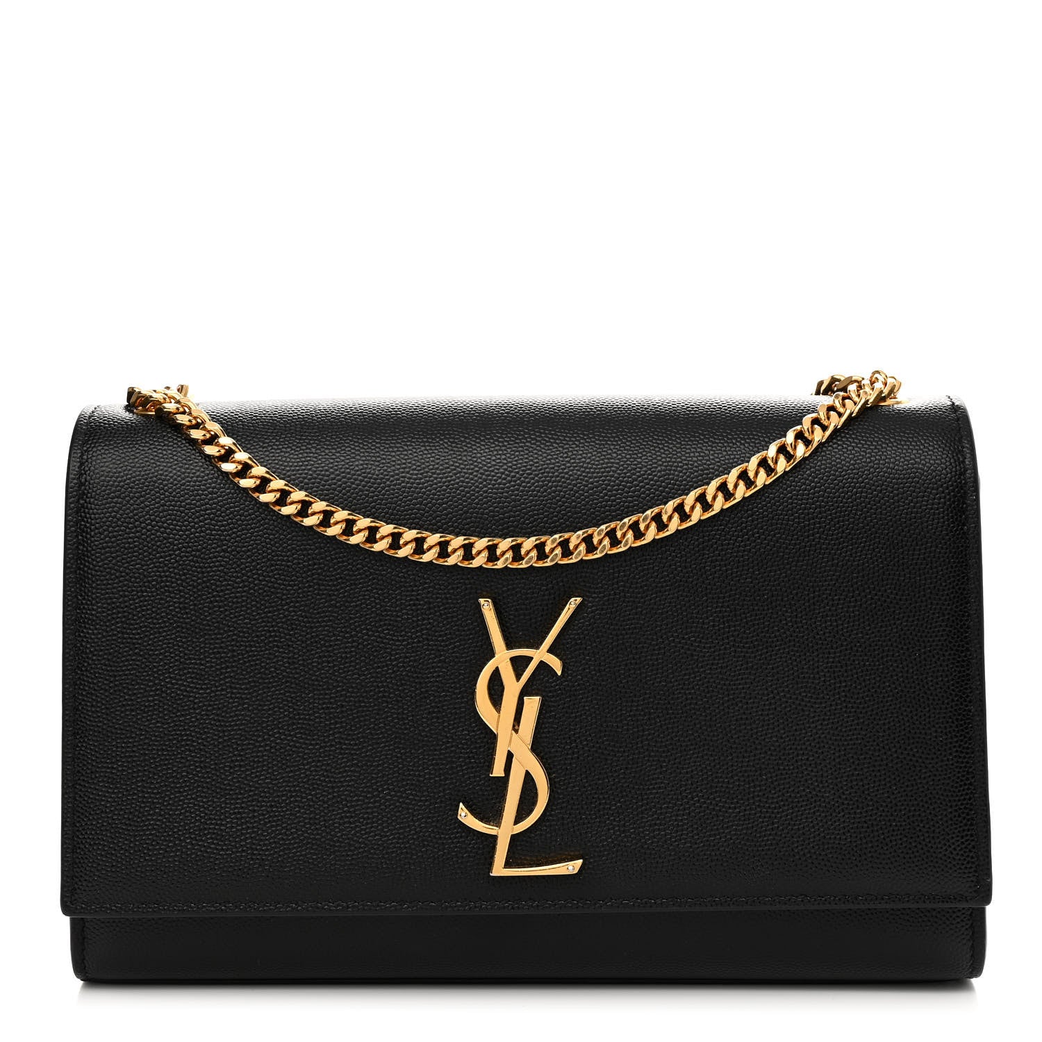 Saint Laurent Grain De Poudre Medium Classic Monogram Kate Satchel Black 1 of 10