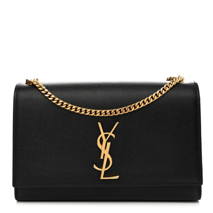 Saint Laurent Grain De Poudre Medium Classic Monogram Kate Satchel Black 1 of 10