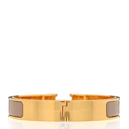 Hermes Enamel Narrow Clic Clac H Bracelet GM Marron Glace 3 of 5