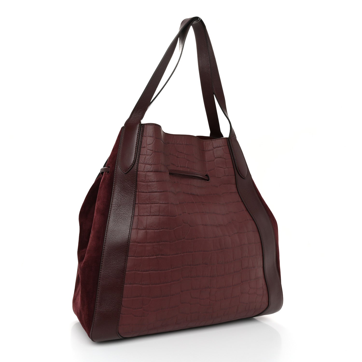 Mulberry Crocodile Embossed Matte Calfskin Millie Tote Burgundy 4 of 10