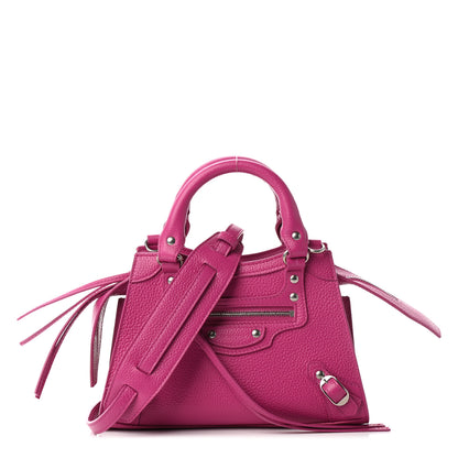 Balenciaga Grained Calfskin Neo Classic Silver Hardware Mini City Fuchsia 1 of 8