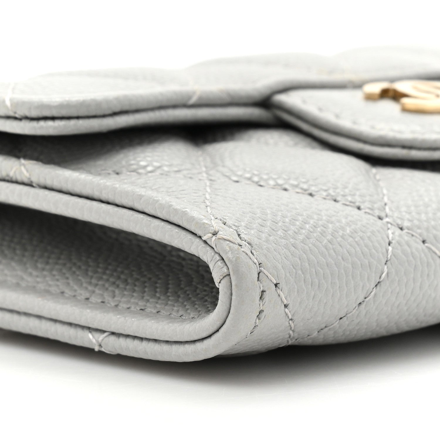 Chanel Caviar Quilted Flap Card Holder Wallet Grey 10 of 11