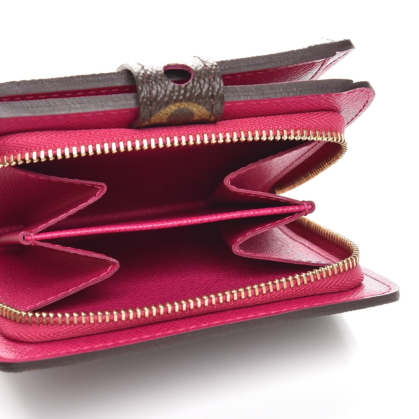 Monogram Perforated Compact Zipped Wallet Fuchsia