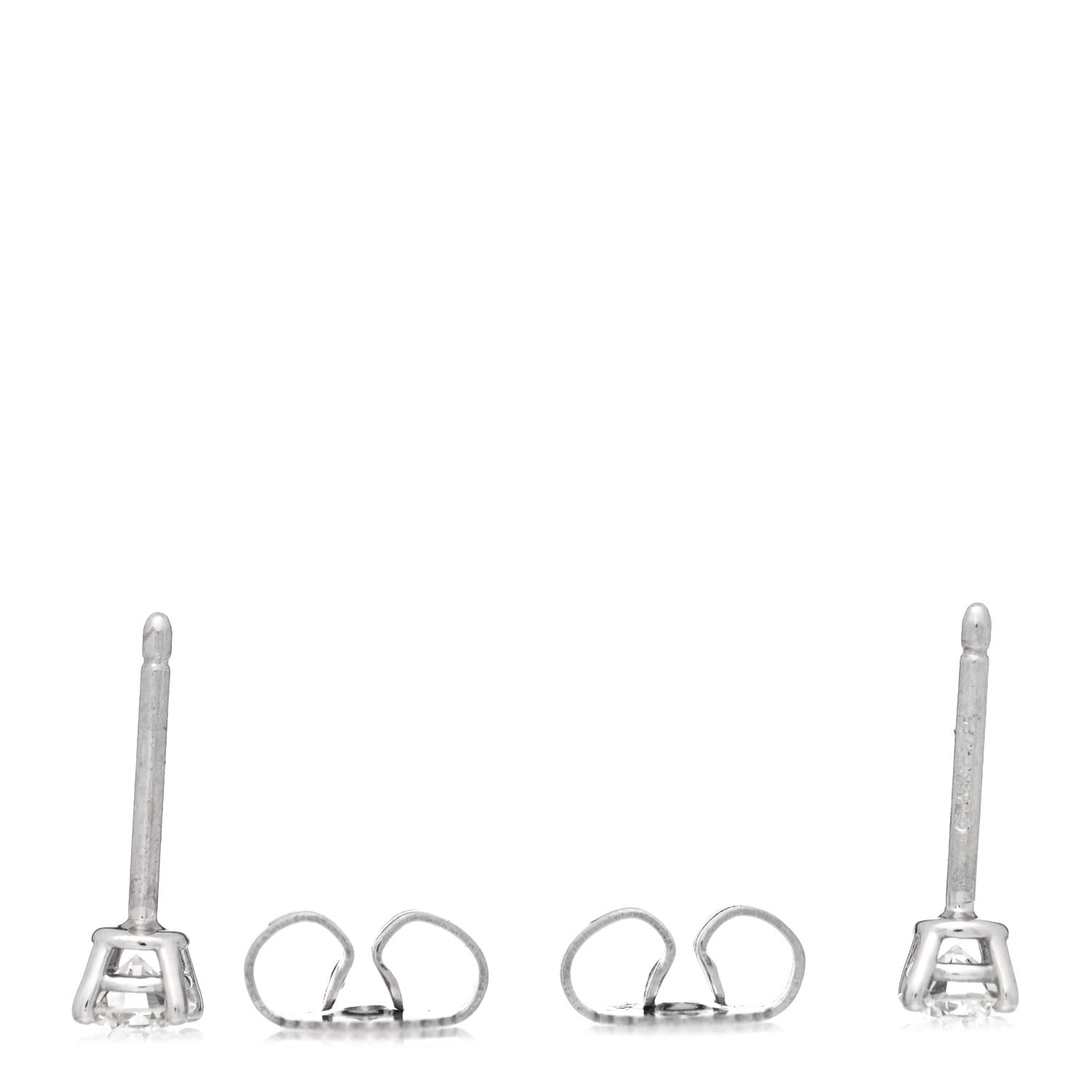 Tiffany Platinum Diamond .32ctw Solitaire Earrings 3 of 5