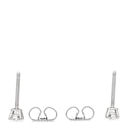 Tiffany Platinum Diamond .32ctw Solitaire Earrings 3 of 5
