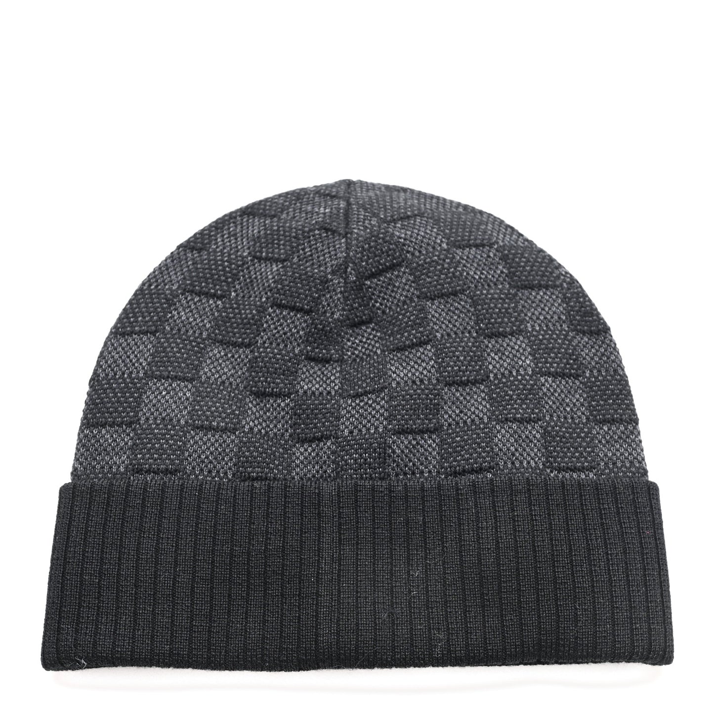 Wool Damier Neo Petit Beanie Hat S Anthracite