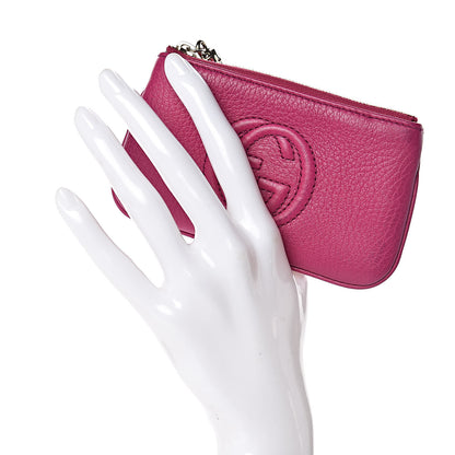 Gucci Pebbled Calfskin Soho Key Case Bright Bougainvillea 2 of 7