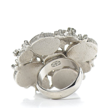 Chanel Crystal Pearl Stars CC Ring Ruthenium 4 of 5
