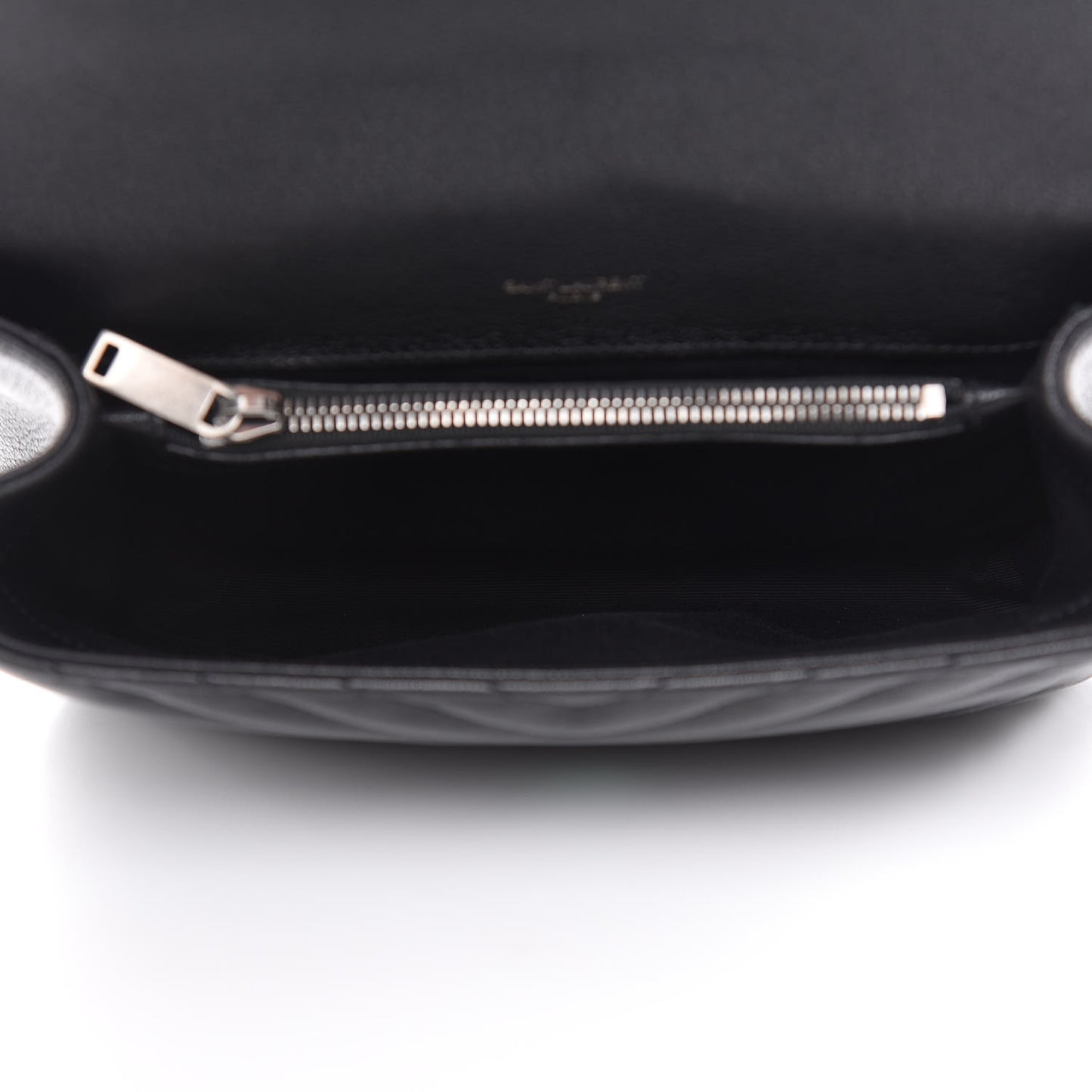 Sheepskin Matelasse Chevron Monogram Medium College Bag Black