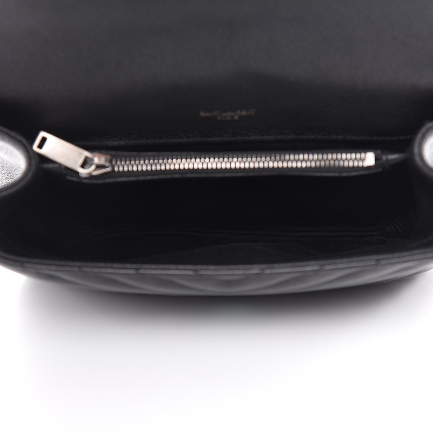 Saint Laurent Sheepskin Matelasse Chevron Monogram Medium College Bag Black 5 of 11