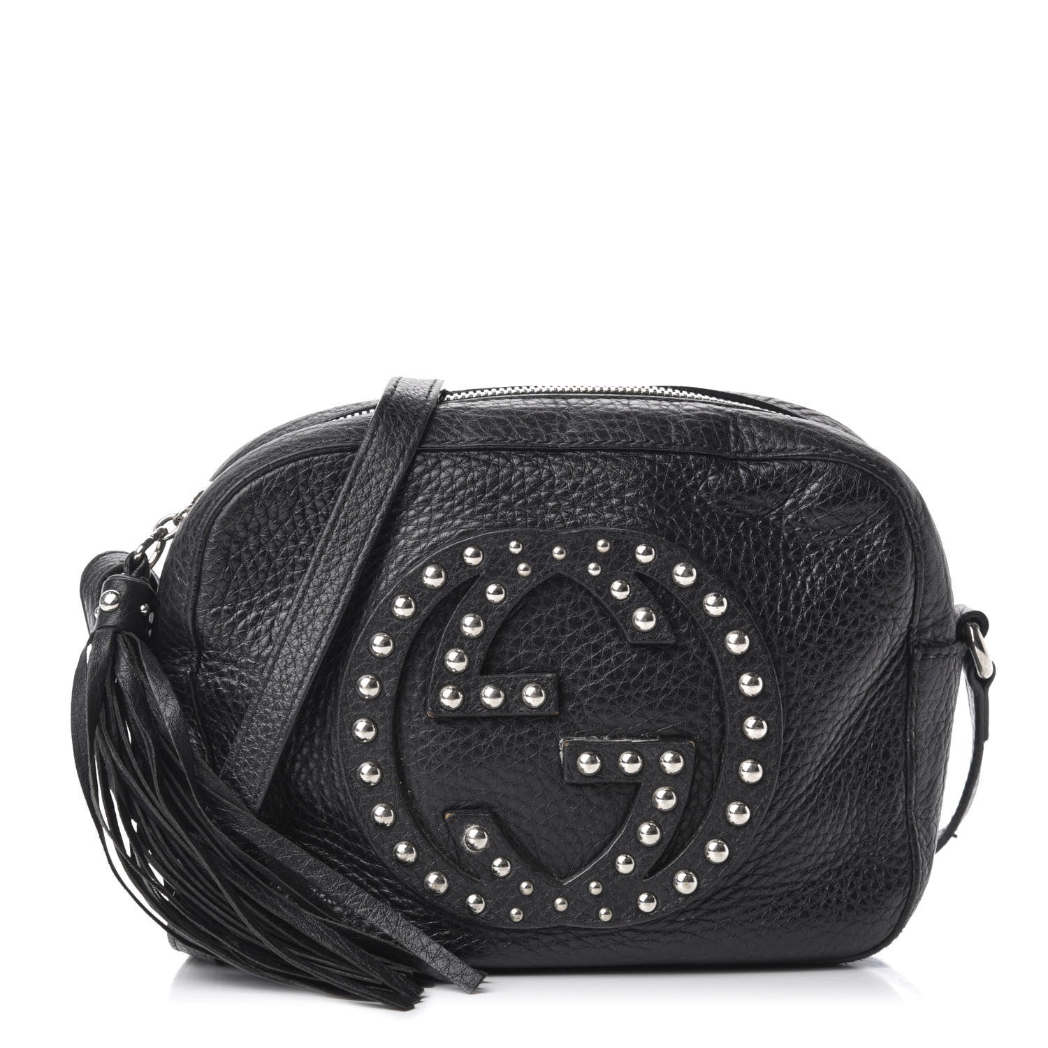 Gucci Pebbled Calfskin Studded Small Soho Disco Bag Black 1 of 13