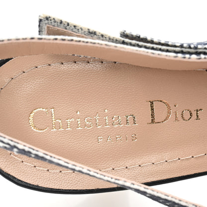 Christian Dior Canvas Ribbon Pop Heart I Love Paris Embroidered J'Adior Slingback 65mm Pumps 39.5 Deep Blue Red 8 of 10