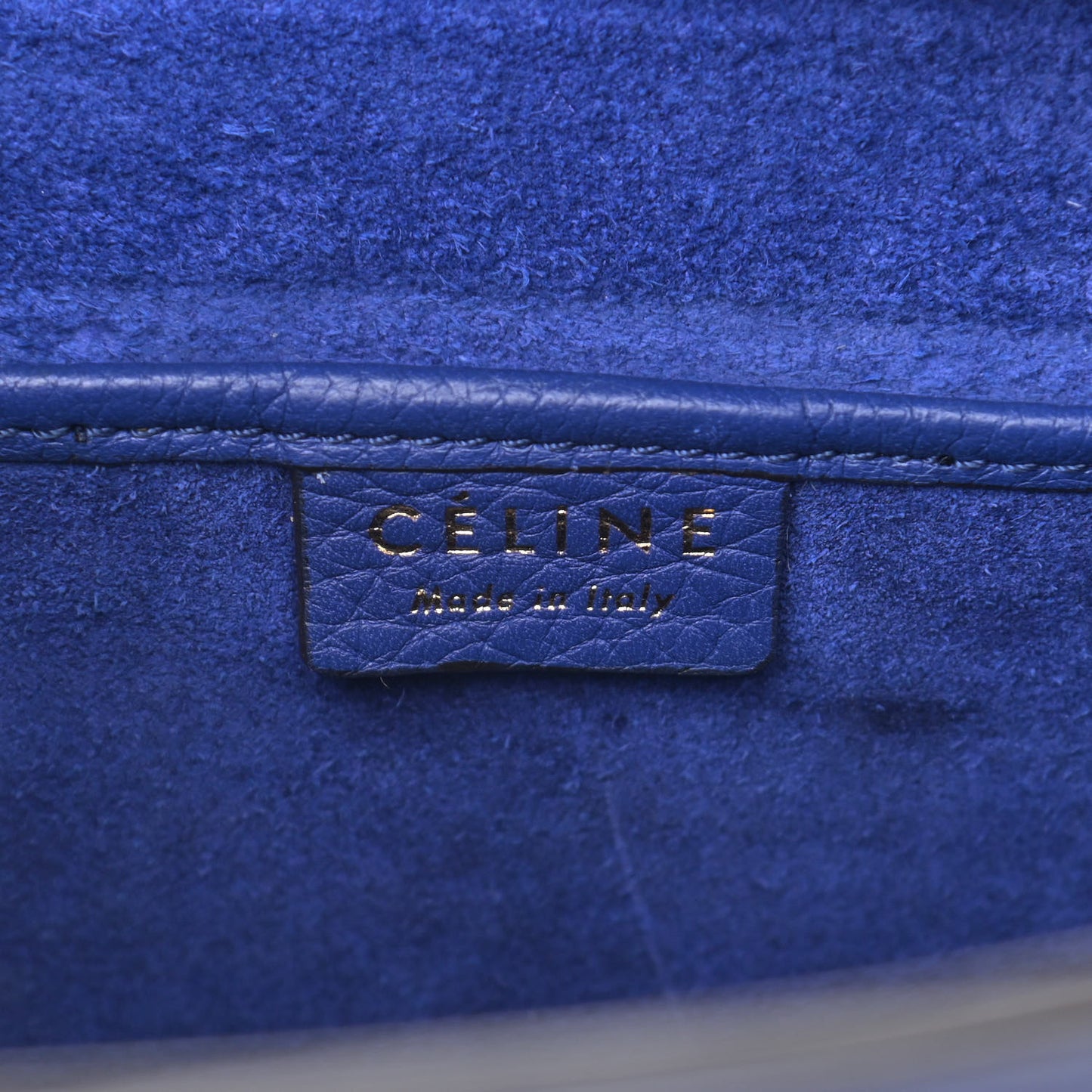 Drummed Calfskin Nano Luggage Indigo