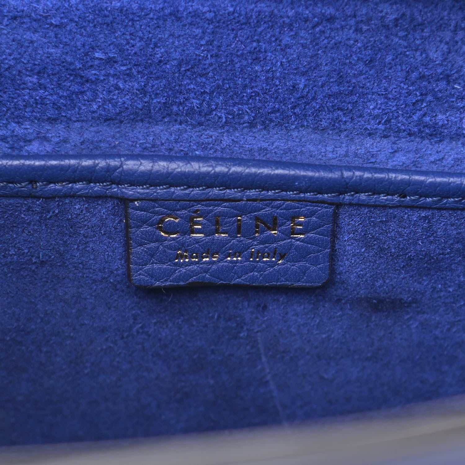Celine Drummed Calfskin Nano Luggage Indigo 5 of 11