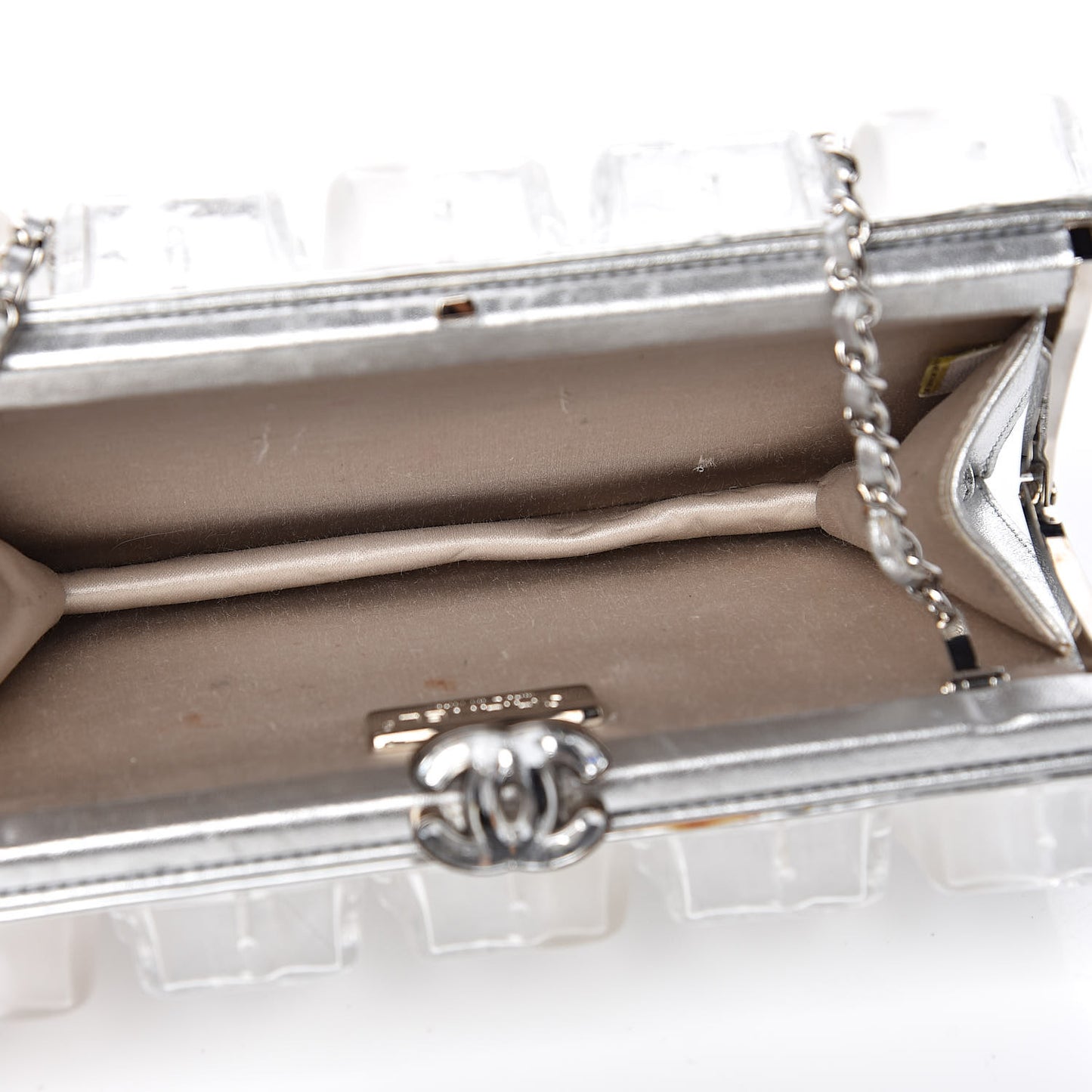 Plexi Ice Cube Clutch Silver