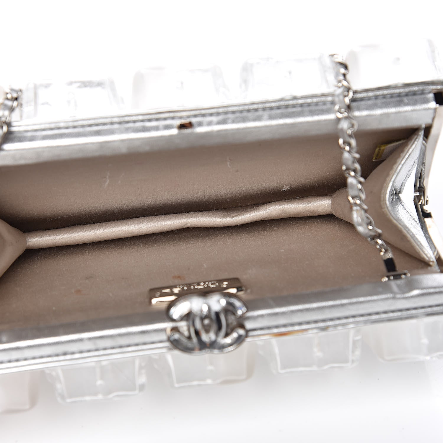 Chanel Plexi Ice Cube Clutch Silver 5 of 13