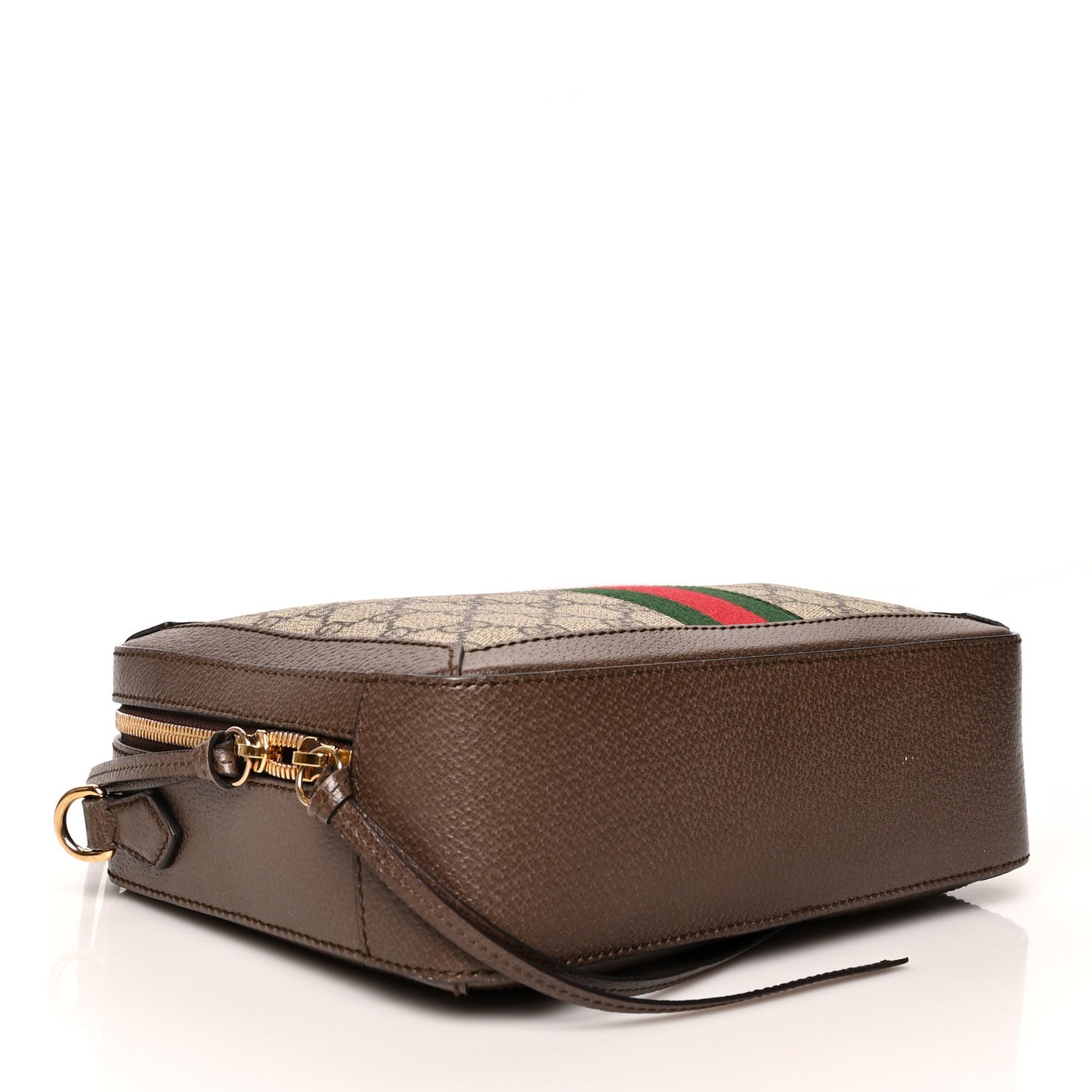 GG Supreme Monogram Web Small Ophidia Top Handle Shoulder Bag Brown