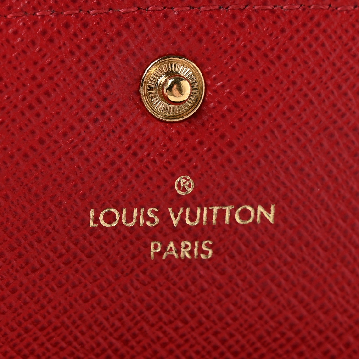 Louis Vuitton Damier Ebene Emilie Wallet Red 6 of 9