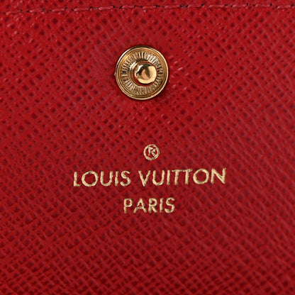 Louis Vuitton Damier Ebene Emilie Wallet Red 6 of 9