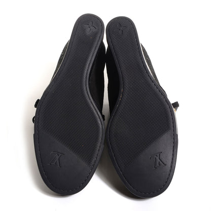 Louis Vuitton Monogram Suede Wedge Ankle Boots 38.5 Black 4 of 6