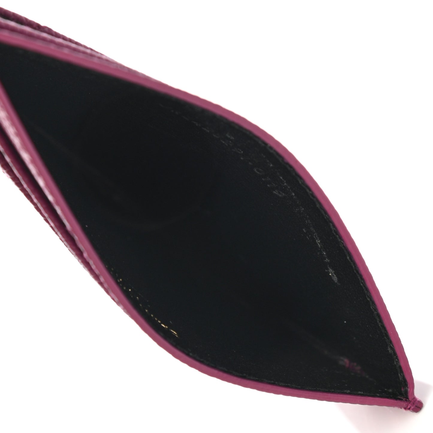 Grain De Poudre Matelasse Chevron Monogram Credit Card Case Dark Grape