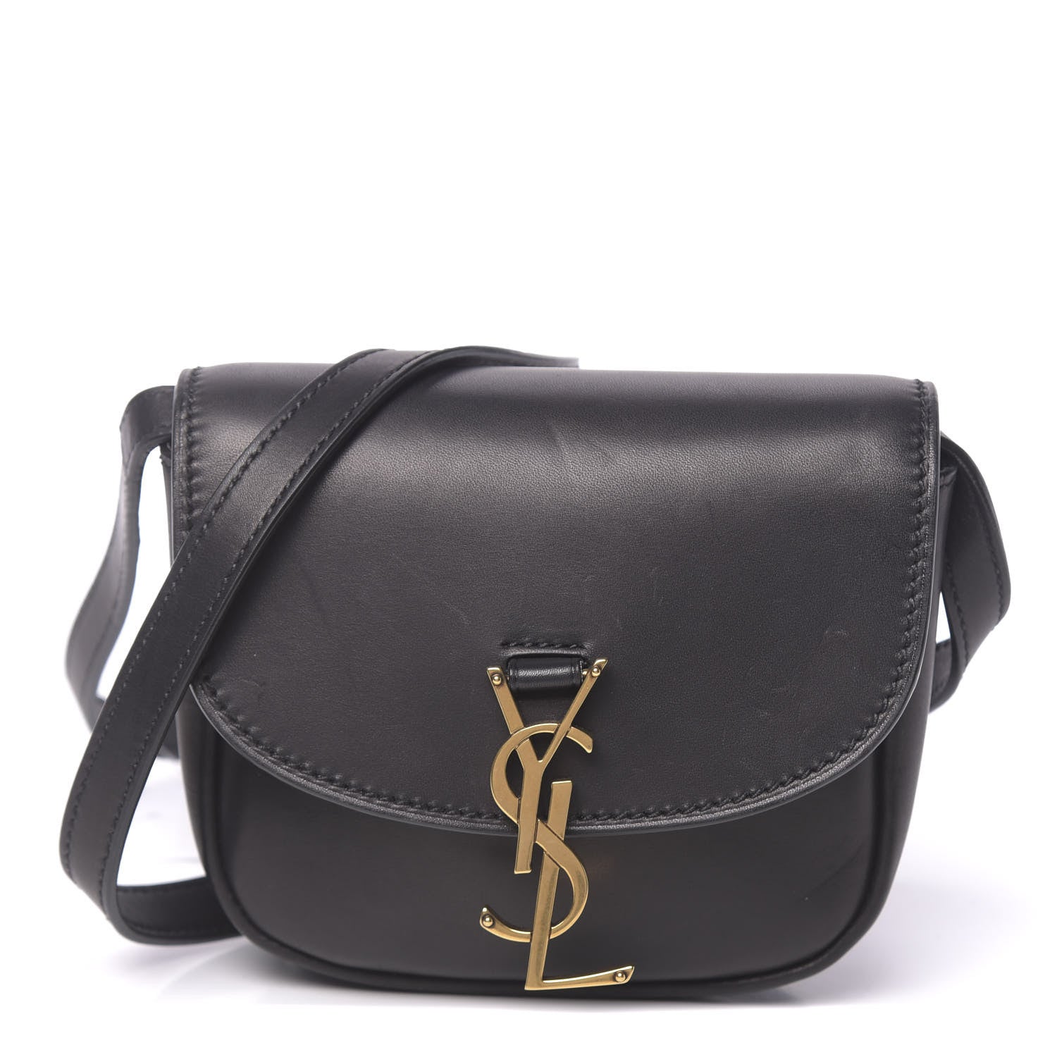 Saint Laurent Smooth Calfskin Mini Classic Monogram Kaia Satchel Black 1 of 15