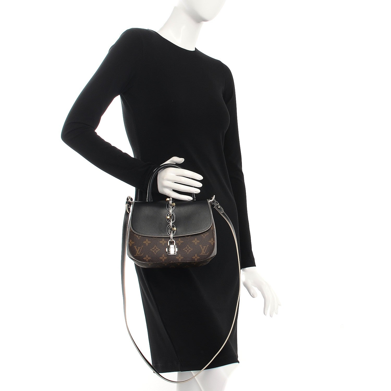 Louis Vuitton Calfskin Monogram Chain It Bag PM Black 3 of 7