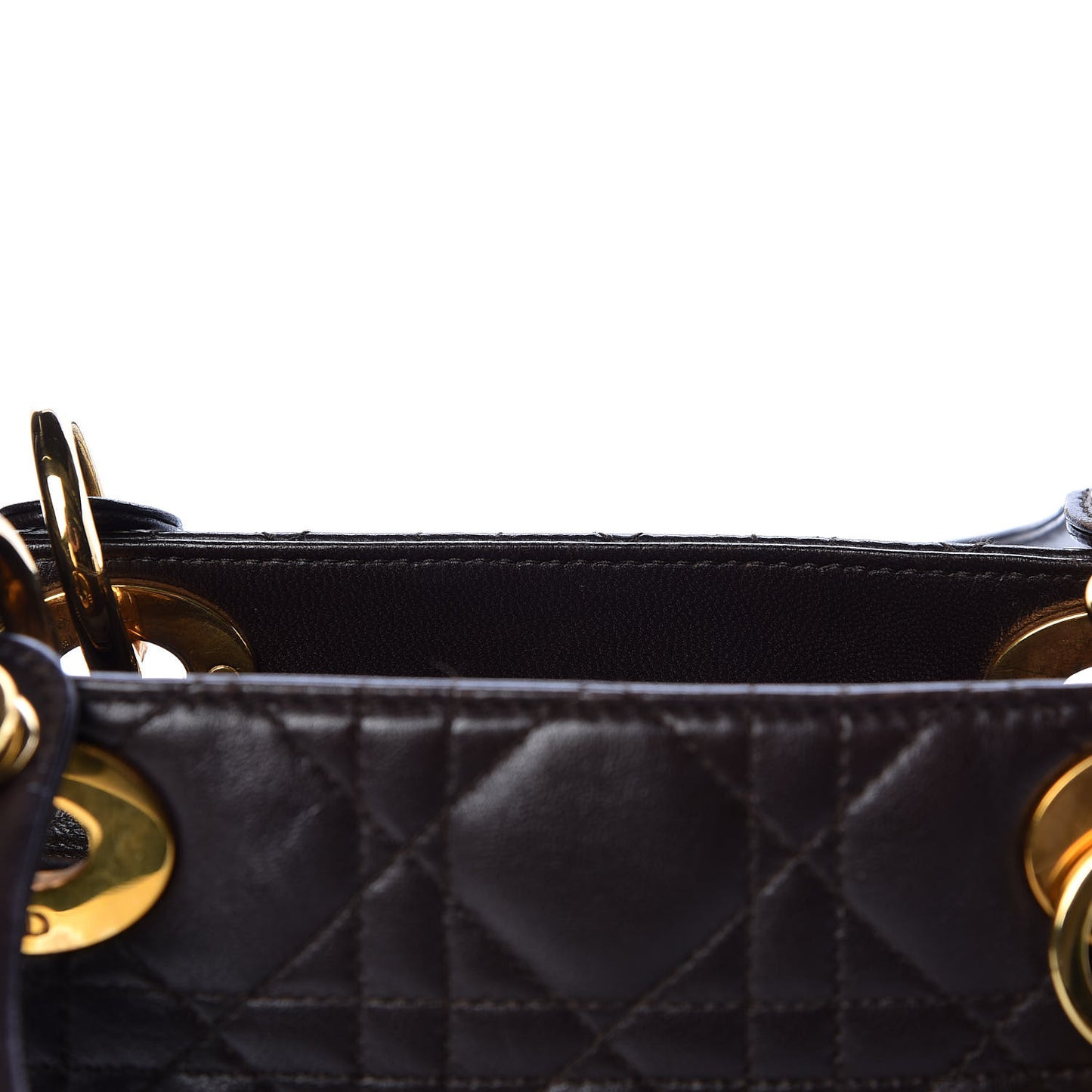 Lambskin Cannage Medium Lady Dior Dark Brown