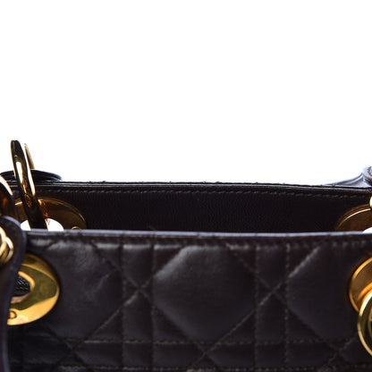 Christian Dior Lambskin Cannage Medium Lady Dior Dark Brown 14 of 18