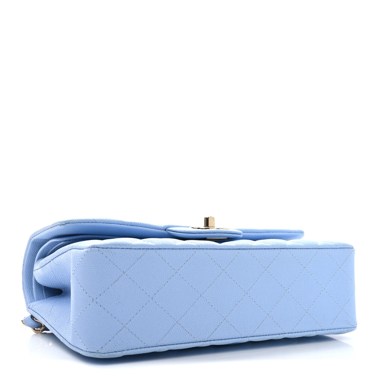 Chanel Caviar Quilted Small Double Flap Light Blue 4 of 11