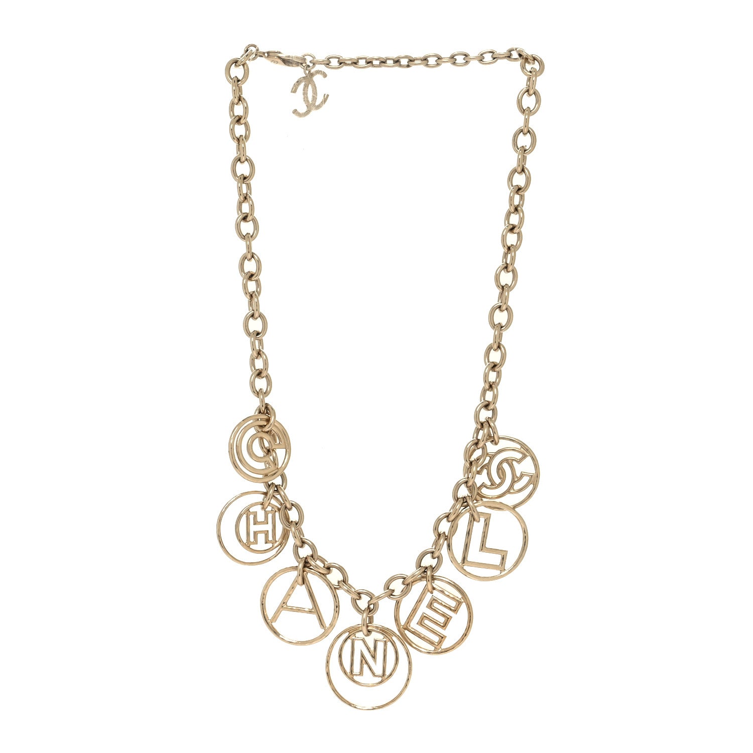 Chanel Metal CC Round Choker Necklace Gold 3 of 5