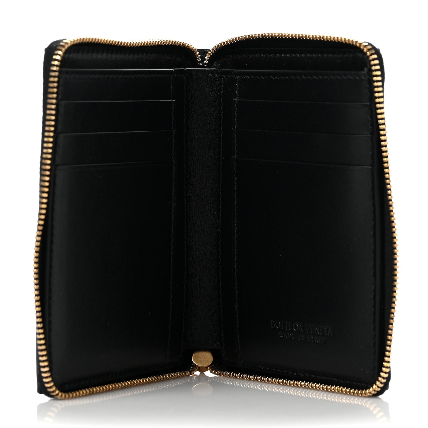 Nappa Maxi Intrecciato Zip Around Wallet Black