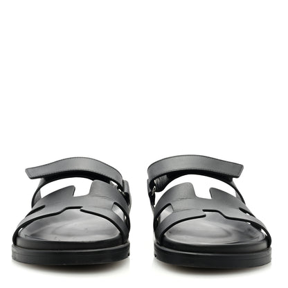 Hermes Calfskin Womens Chypre Sandals 40 Black 3 of 8