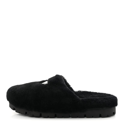 Prada Montone Metal Triangle Logo 20mm Slippers 9 Black 1 of 9