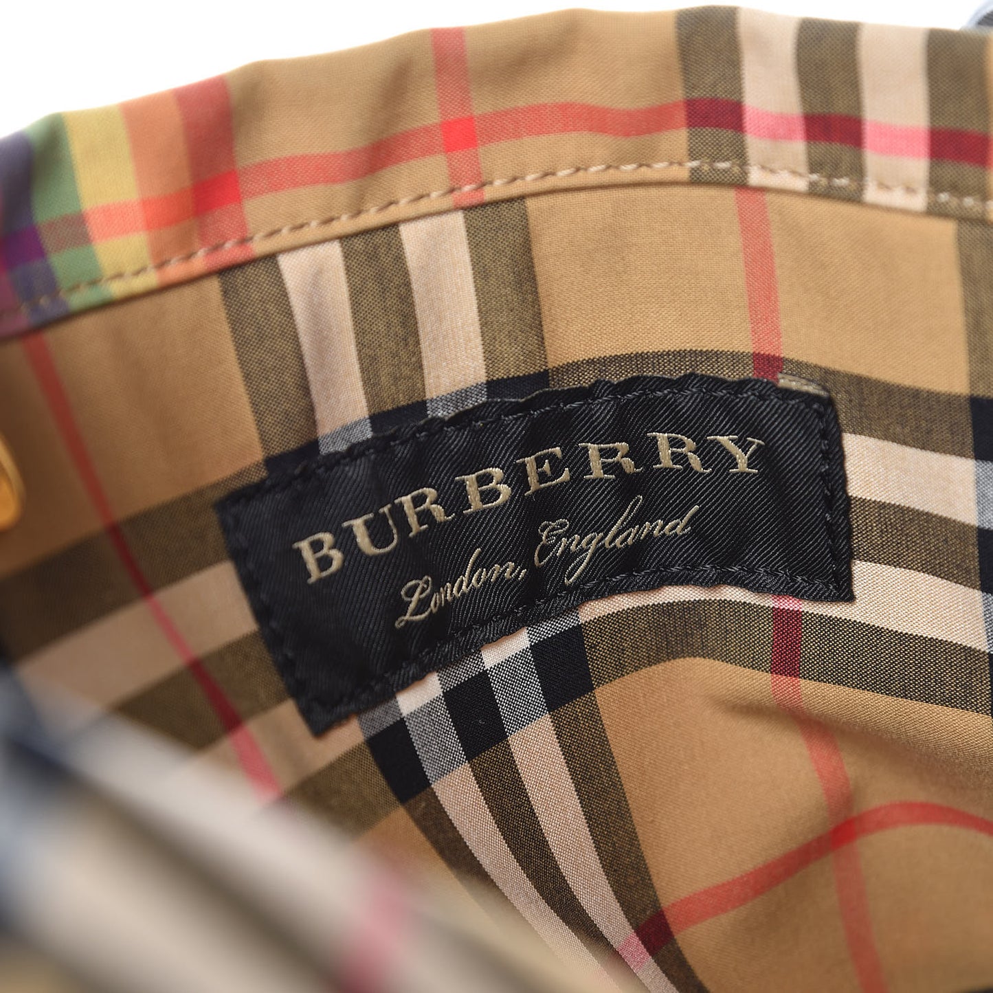 Vintage Rainbow Check Shopper Tote Grey