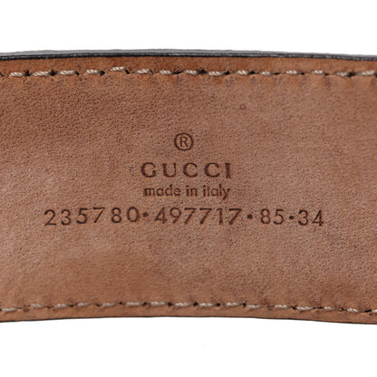 Gucci Calfskin Interlocking G Belt 85 34 Brown Turquoise 3 of 7