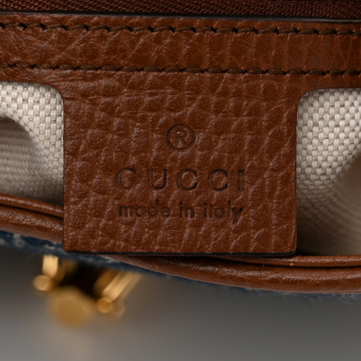 New Denim GG Monogram Calfskin Small Jackie 1961 Hobo Blue Tea Cuir
