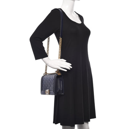 Chanel Caviar Quilted Medium Boy Flap Navy 2 of 11