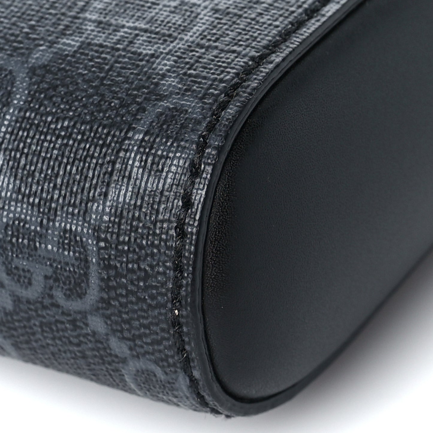 GG Supreme Monogram Web Small Flat Messenger Bag Black Grey