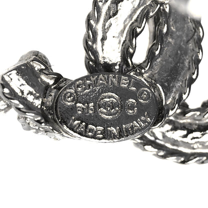 Chanel Crystal CC Twisted Earrings Silver 3 of 4