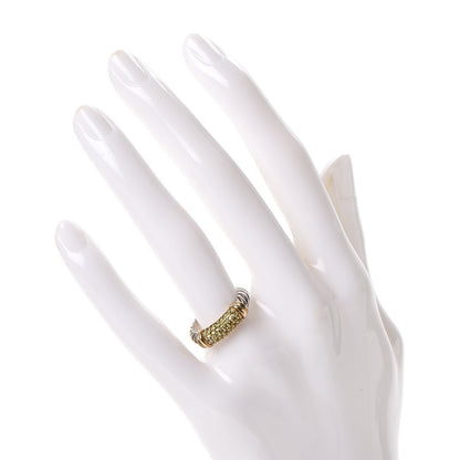 David Yurman Sterling Silver 18K Gold Yellow Sapphire Ring 52 6 2 of 5