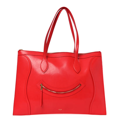 Celine Glossy Calfskin Flat Luggage Shoulder Bag Ultra Red 1 of 9